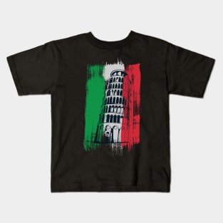 ITALIAN FLAG TSHIRT TOWER OF PISA Kids T-Shirt